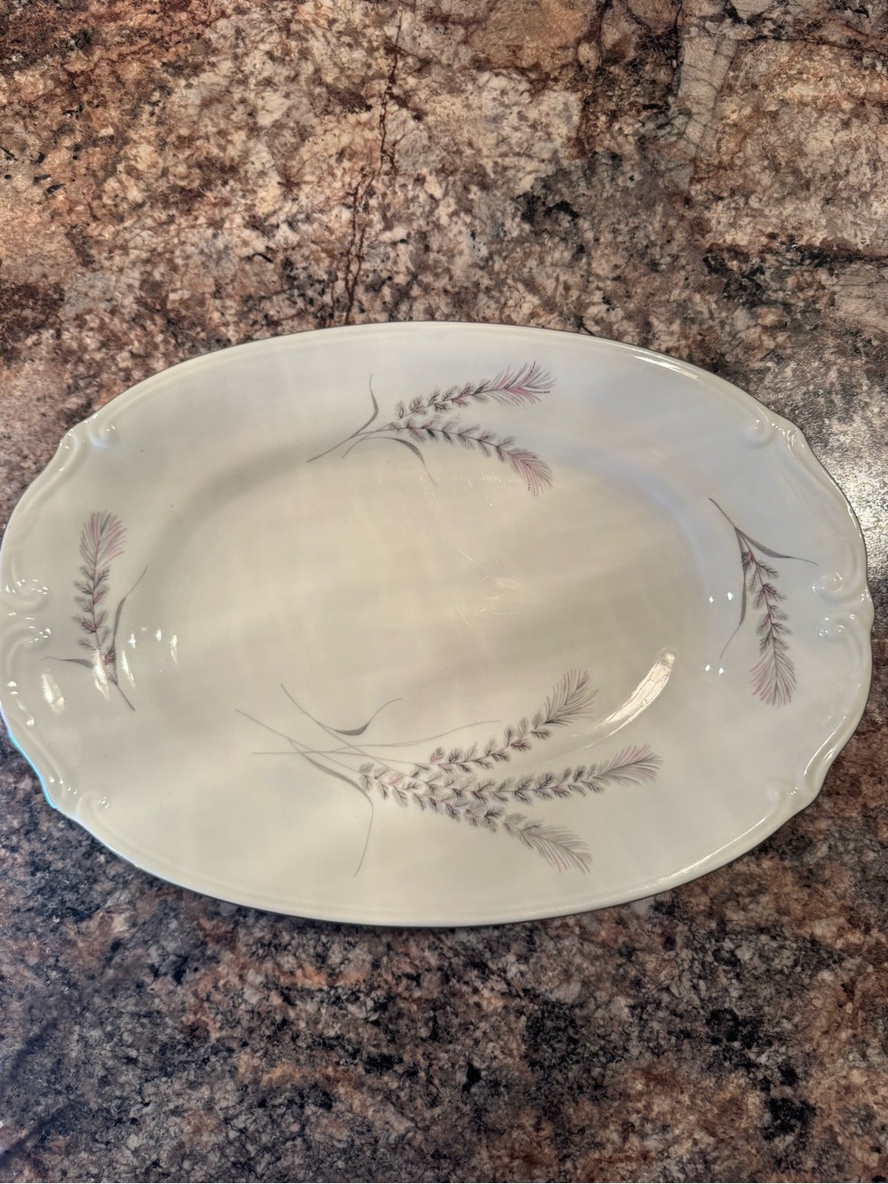 Chodziez-Poland "Thistle" pattern oval serving platter - Picture 6 of 10